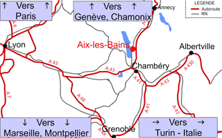 Carte des axes routiers de la région