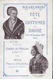 Affiche de la fête du costume savoyard en 1921. Coll. Archives d’Aix-les-Bains