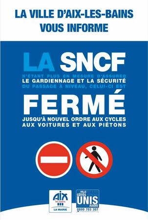 Fermeture par la SNCF du passage à niveau de l'avenue de Tresserve